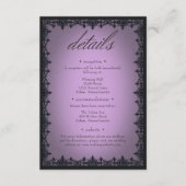 Victorian Gothic Iron Border Purple Wedding Informatiekaartje (Voorkant)