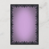 Victorian Gothic Iron Border Purple Wedding Informatiekaartje (Achterkant)