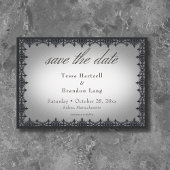 Victorian Gothic Iron Border White Wedding Save The Date