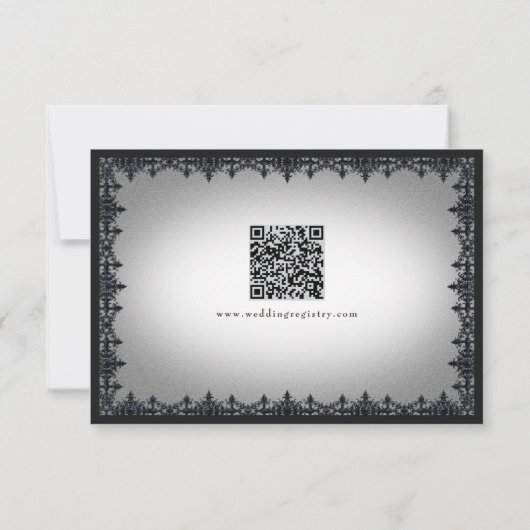Victorian Gothic Iron Border White Wedding Save The Date (Achterkant)