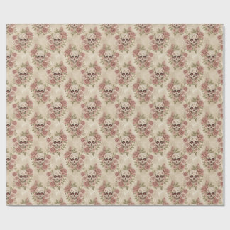 Victorian Gothic Skull & Rose Wrapping Paper Cadeaupapier