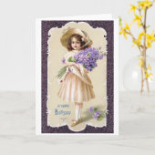 Victorian Happy Birthday Card Kaart (Gele Bloem)