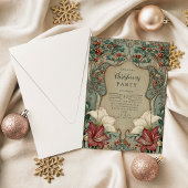 Victorian Holly & Amaryllis Christmas Kaart