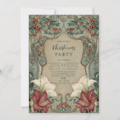 Victorian Holly & Amaryllis Christmas Kaart (Voorkant)