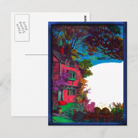 Victorian House Fall Art Postcard Briefkaart (Voorkant / Achterkant)