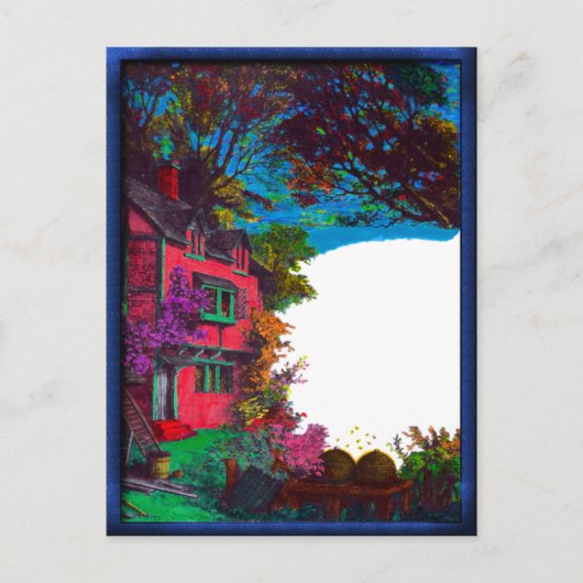 Victorian House Fall Art Postcard Briefkaart (Voorkant)