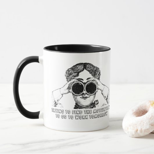 Victorian Humor Office Coffee Mug Mok (Met donut)