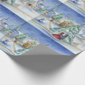 Victorian Kerst Dorp Cadeaupapier (Hoek)