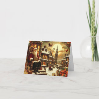Victorian Kerstman Vouwbare Kerstkaart Kaart
