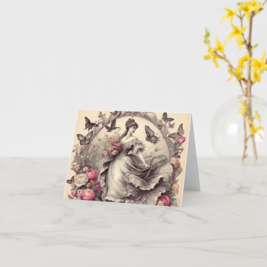 Victorian Lace Kaart (Gele Bloem)