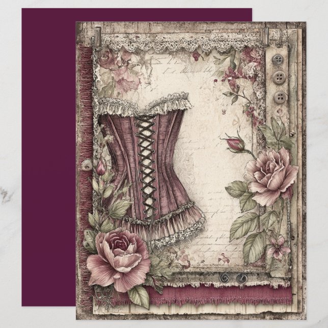 Victorian & Lace Scrapbook Paper  (Voorkant / Achterkant)