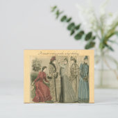 Victorian ladies in library briefkaart (Staand voorkant)
