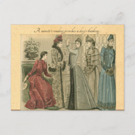 Victorian ladies in library briefkaart