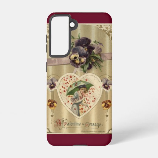 Victorian Lady Vintage Valentine Samsung Galaxy Hoesje (Achterkant)