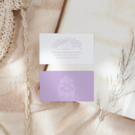 Victorian Lavender Crest Wedding Website Informatiekaartje