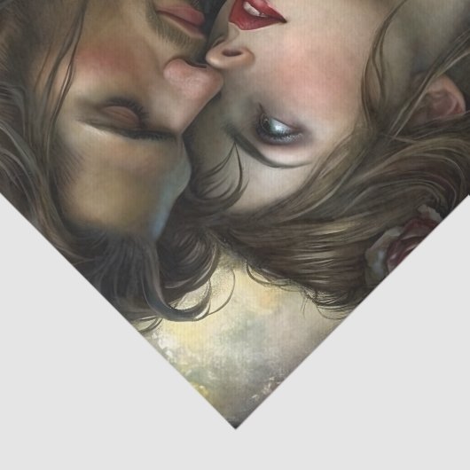 Victorian Lovers Intense Gaze Decoupage Tissuepapier (Detail)