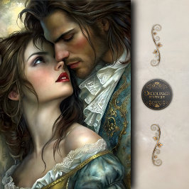 Victorian Lovers Intense Gaze Decoupage Tissuepapier