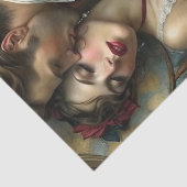 Victorian Lovers Intimate Embrace Decoupage Tissuepapier (Detail)