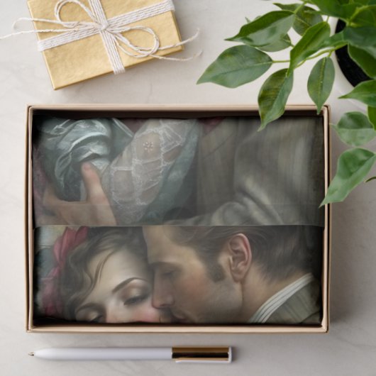 Victorian Lovers Intimate Embrace Decoupage Tissuepapier (Geschenk)