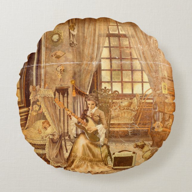 Victorian Lullaby Rond Kussen (Voorkant)