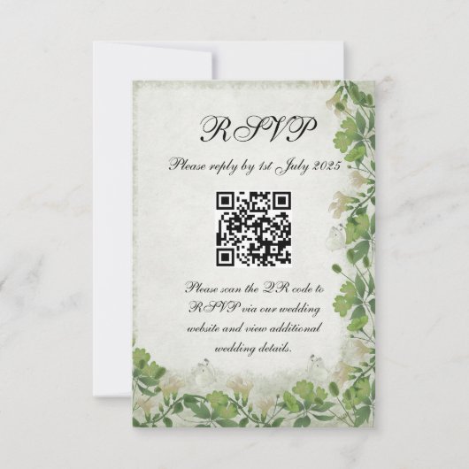 Victorian Meadow - RSVP card vertical (Voorkant)