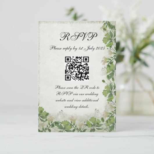 Victorian Meadow - RSVP card vertical (Staand voorkant)