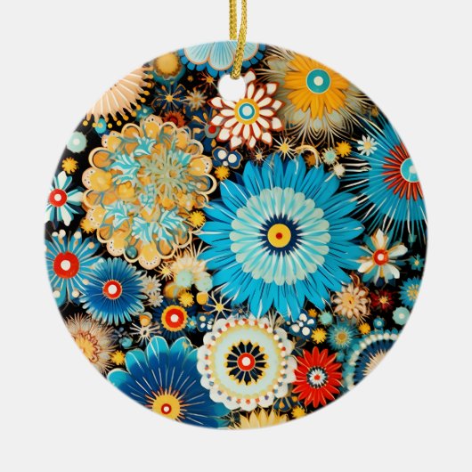 Victorian Millefiori Elegance Keramisch Ornament (Voorkant)