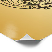 Victorian Monogram Medieval Emblem Shield Gold Perfect Poster (Hoek)