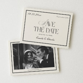 Victorian Old Money Wedding Save the Date Photo Kaart