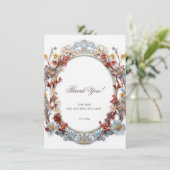 Victorian Oval Frame Thank You Bedankkaart (Staand voorkant)