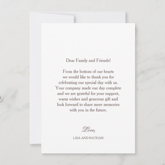 Victorian Oval Frame Thank You Bedankkaart (Achterkant)