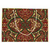 Victorian paisley pattern elegant red green gold groot cadeauzakje (Achterkant)
