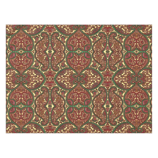 Victorian paisley pattern elegant red green gold tafelkleed (Voorkant (Horizontaal))