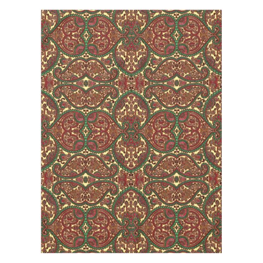 Victorian paisley pattern elegant red green gold tafelkleed (Voorkant)