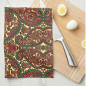 Victorian paisley pattern elegant red green gold theedoek