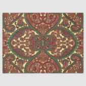 Victorian paisley pattern elegant red green gold tissuepapier (Voorkant)