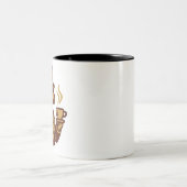 Victorian Parrot Tea Time Illustration Tweekleurige Koffiemok (Center)