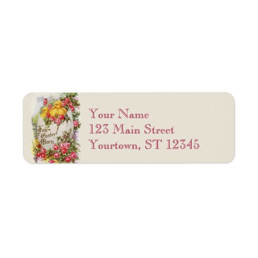Victorian Pasen Rozen Retouradres Labels (Voorkant)