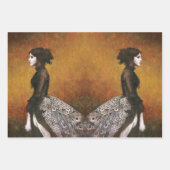 Victorian Peacock Girl Wrapping Paper (Voorkant 2)