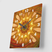 Victorian Peony Red Swirl Vierkante Klok (Hoek)