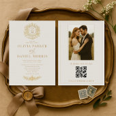 Victorian Photo QR Code Floral Elegant Wedding Kaart