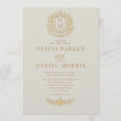 Victorian Photo QR Code Floral Elegant Wedding Kaart (Voorkant)