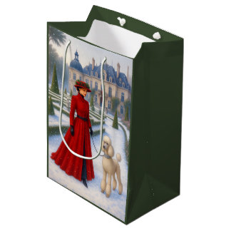 Victorian Poodle Holiday Medium Cadeauzakje