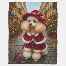 Victorian Poodle Holiday Medium Gift Bag Fleece Deken