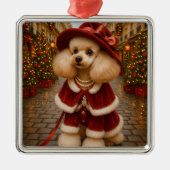 Victorian Poodle Holiday   Metalen Ornament (Voorkant)
