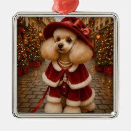 Victorian Poodle Holiday   Metalen Ornament