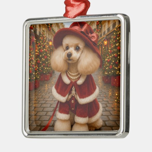 Victorian Poodle Holiday   Metalen Ornament (Links)