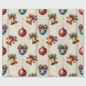 Victorian Red Blue Ornament Cadeaupapier (Vlak)