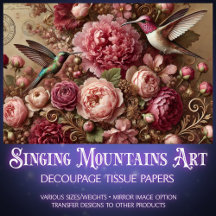 Victorian Romance Hummingbird Floral Decoupage 