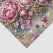 Victorian Romance Pink Rose Hummingbird Decoupage  Tissuepapier (Detail)